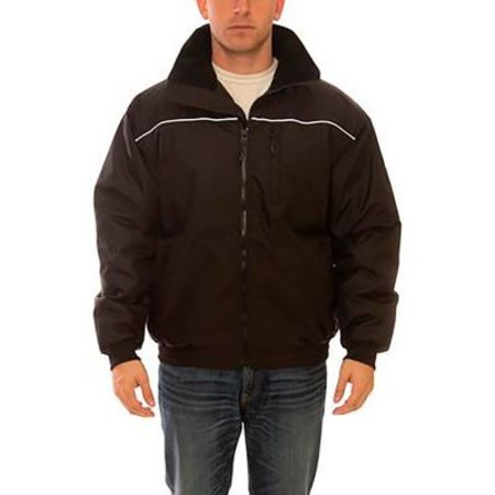TINGLEY Bomber 1.5„¢ Jacket, Size Men's 2XL, Polyester Quilted Liner, Attached Hood, Black J26113.2X